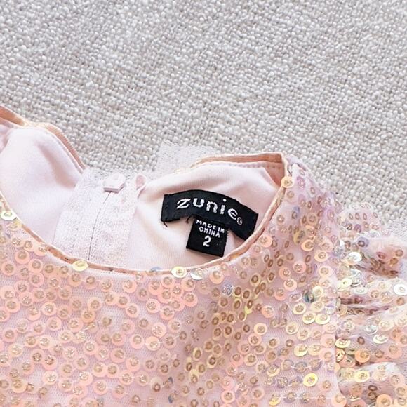 Zunie Pink Sequin & Tulle Unicorn Dress EUC 2 - Picture 3 of 9